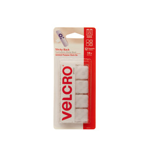 VELCRO® BRAND STICKY BACK SQUARES (7/8", White)
