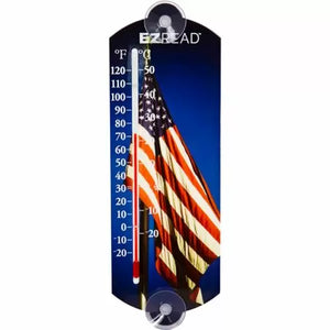 Headwind Consumer Products 10" Indoor/Outdoor Window Thermometer - American Flag Blue (10", Blue)