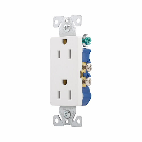 Eaton Cooper Wiring Residential Grade Duplex Receptacle 15A, 125V White (White, 125V)