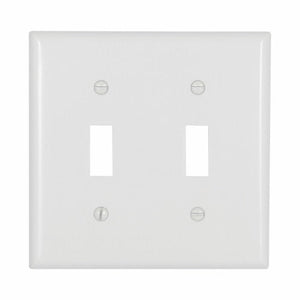 Eaton Cooper Wiring Toggle Wallplate, White 2 Gang (White, 2 Gang)