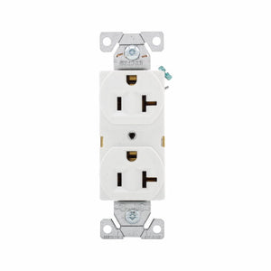 Eaton Cooper Wiring Commercial Specification Grade Duplex Receptacle 20A, 125V White (White, 125V)