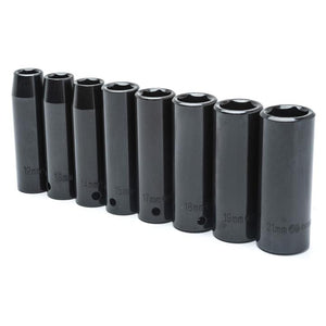 Apex Tool Group 8 Pc. 1/2" Drive 6 Point Deep Impact Metric Socket Set