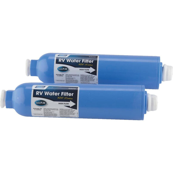 Camco Large Capacity, (Durable In-Line RV Water Filter, (2-Pack)