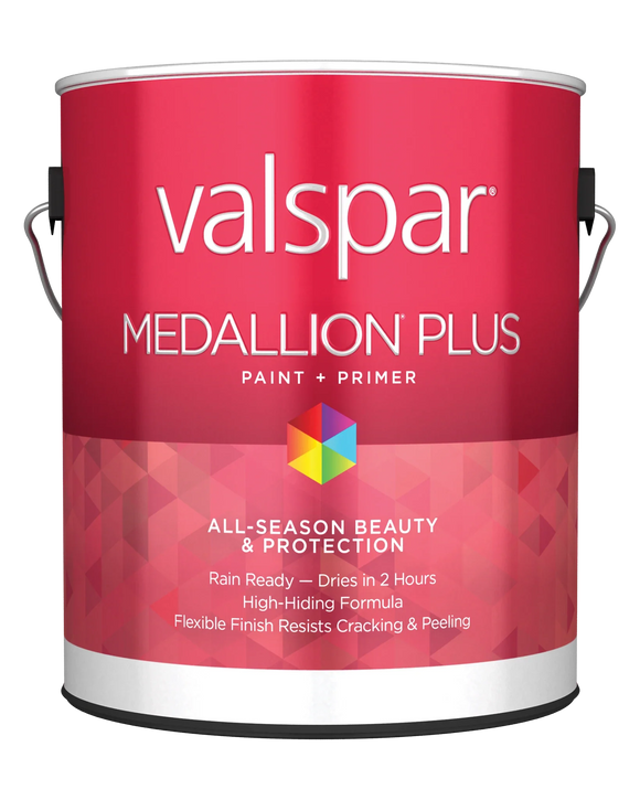 Valspar® Medallion® Plus Exterior Paint + Primer Flat 1 Gallon Clear Base (1 Gallon, Clear Base)