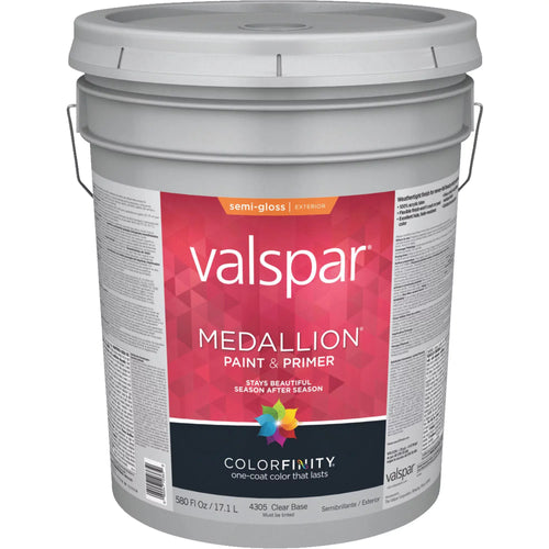 Valspar® Medallion® Plus Exterior Paint + Primer Semi-Gloss 5 Gallon Clear Base