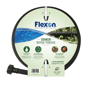 Flexon Soaker Hose 5/8" X 50' (5/8" X 50', Black)