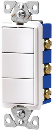 SWITCH 15A120V WHT TRIPLE