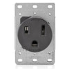 Leviton 50 Amp, 250 Volt, 2P, 3W, Flush Mtg Receptacle, Straight Blade, Industrial Grade, Grounding