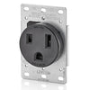 Leviton 50 Amp, 250 Volt, 2P, 3W, Flush Mtg Receptacle, Straight Blade, Industrial Grade, Grounding