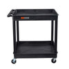 Luxor Endura® XL 38 H Two-Shelf Utility Cart, 32 W x 24 D, Black, Tub Shelves