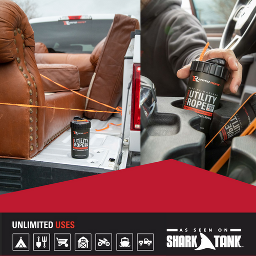 Rapid Rope Safety Orange Utility Rope & Large Canister