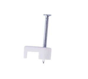 Gardner Bender 3/16 in (5 mm) Polyethylene Staple Secures Low Voltage/Bell/Speaker Wire Zinc Plated for Wood App White