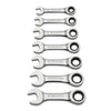 GearWrench 7 Piece 72-Tooth 12 Point Stubby Ratcheting Combination SAE Wrench Set