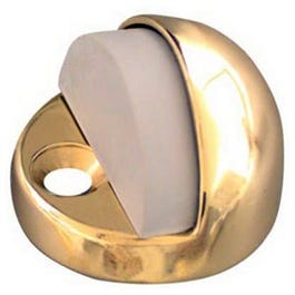 Floor Door Stop, High Dome, Polished Solid Brass