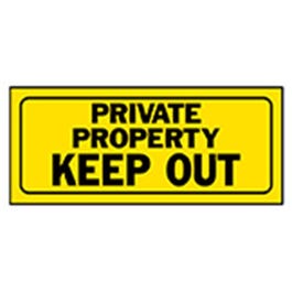 " Private Property" Sign, Polyethylene, 6 x 14-In.