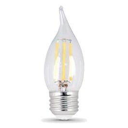 LED Chandelier Light Bulbs, Flame Tip, Filament-Style, Soft White, 300 Lumens, 4.5-Watts, 2-Pk.