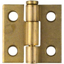 2-Pk., 1 x 1-In. Narrow Hinges, Light-Duty, Dull Brass