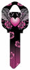 HyKo Products Kw1-30 Black & Pink Heart Blank Key