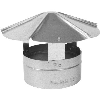 Gray Metal Prods 3-327R Round Shanty Rain Cap, Galvanized Steel ~ 3