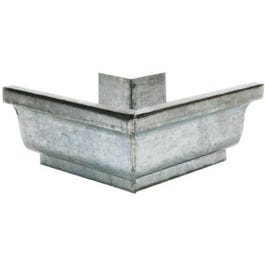 Gutter Outside Mitre, Mill Finish Galvanized Steel, 5-In.