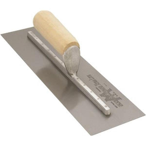 Marshalltown 18" x 4" Straight Wood Handle Finishing Trowel