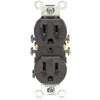 Grounding Duplex Receptacle, Residential Grade, Brown, 15-Amp, 125-Volt