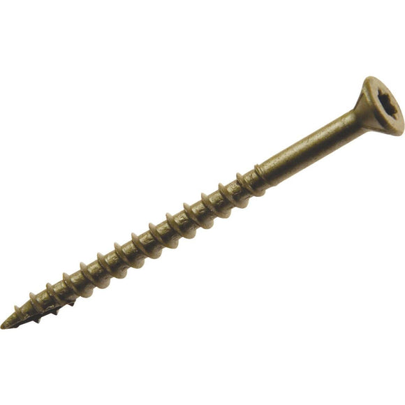 Grip-Rite PrimeGuard Plus #9 x 2-1/2 In. Gold Star Wood Deck Screw (25 Lb. Pail)