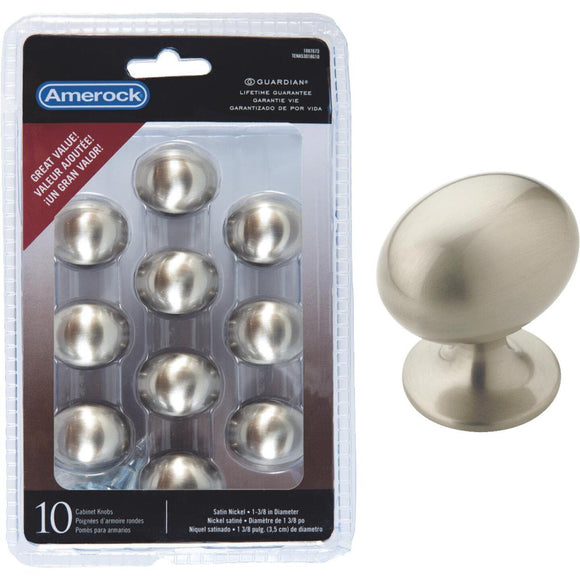 Amerock Allison Satin Nickel 1-3/8 In. Cabinet Knob