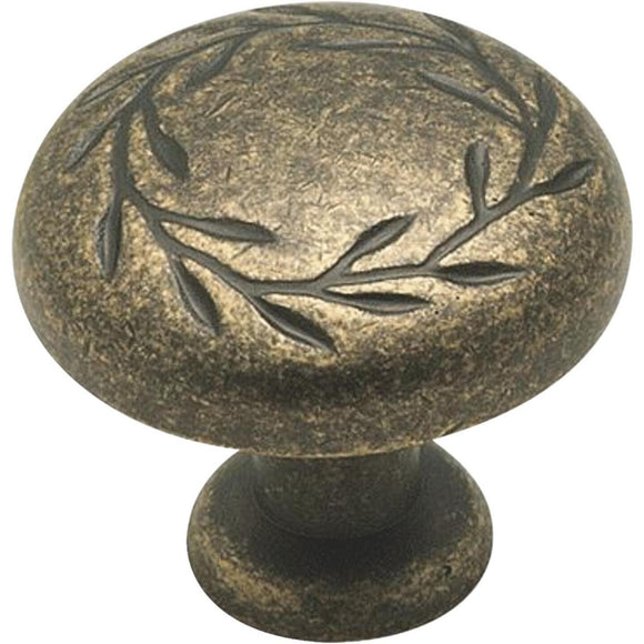 Amerock Inspirations Weathered Brass 1-1/4 In. Cabinet Knob