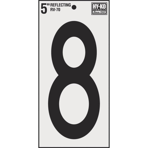 Hy-Ko Vinyl 5 In. Reflective Adhesive Number Eight