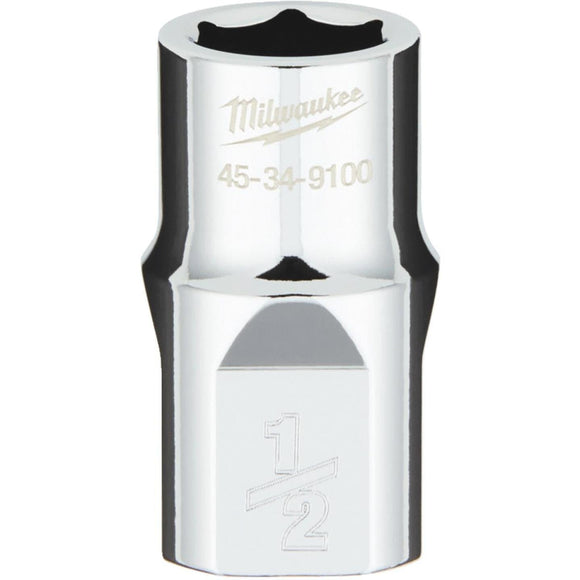 Milwaukee 1/2 In. Drive 1/2 In. 6-Point Shallow Standard Socket with FOUR FLAT Sides