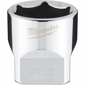 Milwaukee 3/8 In. Drive 7/8 In. 6-Point Shallow Standard Socket with FOUR FLAT Sides