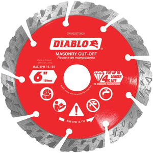 Diablo 6 In. Segmented Turbo Rim Dry/Wet Diamond Blade