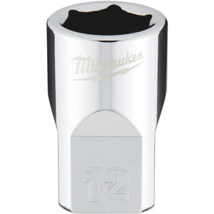 Milwaukee 3/8 In. Drive 12 mm 6-Point Shallow Metric Socket with FOUR FLAT Sides