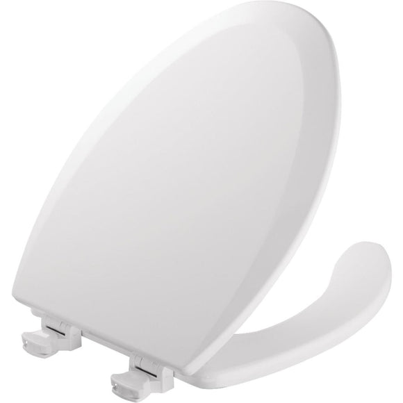 Mayfair Commercial Elongated Open Front White Toilet Seat with Cover