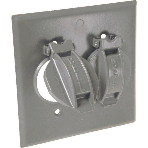 Hubbell 2-Gang Vertical Corrosion Resistant Aluminum Weatherproof Outdoor Outlet Cover