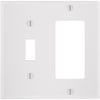 Leviton Decora 2-Gang Thermoset Single Toggle/Rocker Wall Plate, White