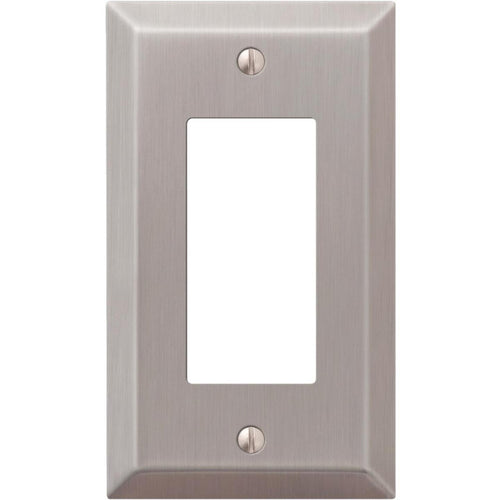 Amerelle 1-Gang Stamped Steel Rocker Decorator Wall Plate, Brushed Nickel