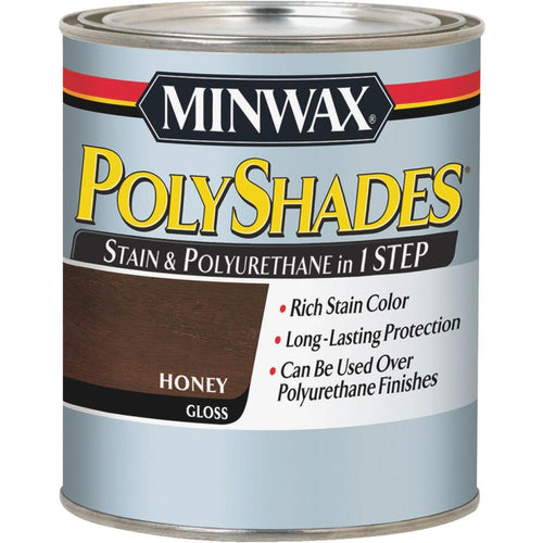 Minwax Polyshades 1/2 Pt. Gloss Stain & Finish Polyurethane In 1-Step, Honey