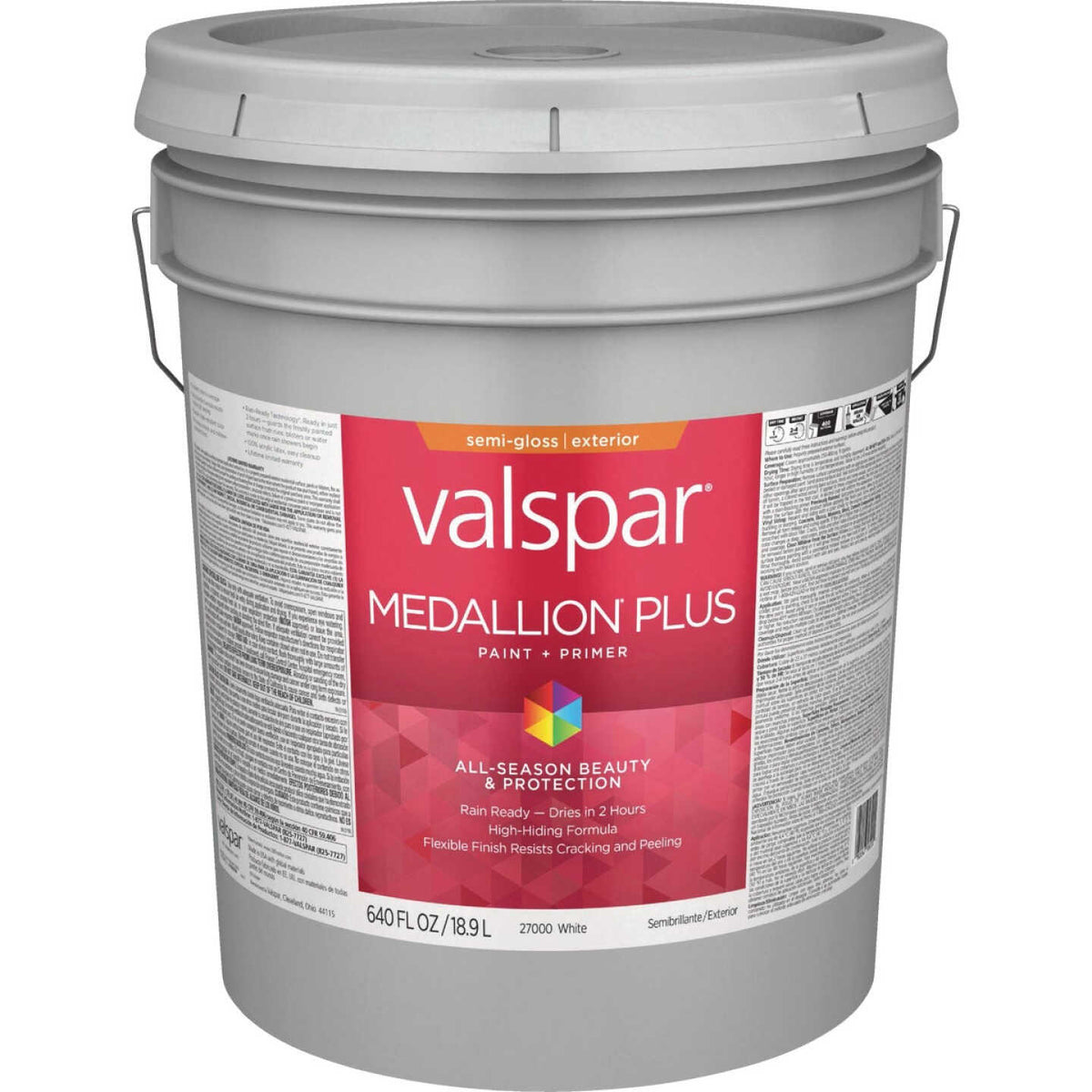 Valspar® Medallion® Plus Exterior Paint + Primer Semi-Gloss 5 Gallon ...