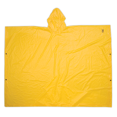 Custom LeatherCraft Climate Gear® Lightweight PVC Rain Poncho (R10410 - Large, Yellow)